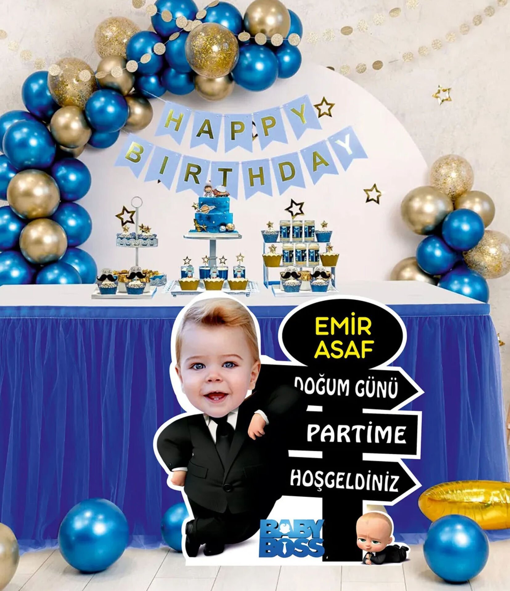 Patron Bebek Doğum Günü Ayaklı pano 70 cm