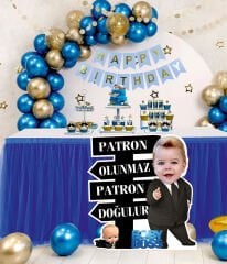 Patron Bebek  Doğum Günü Ayaklı Pano 50 cm