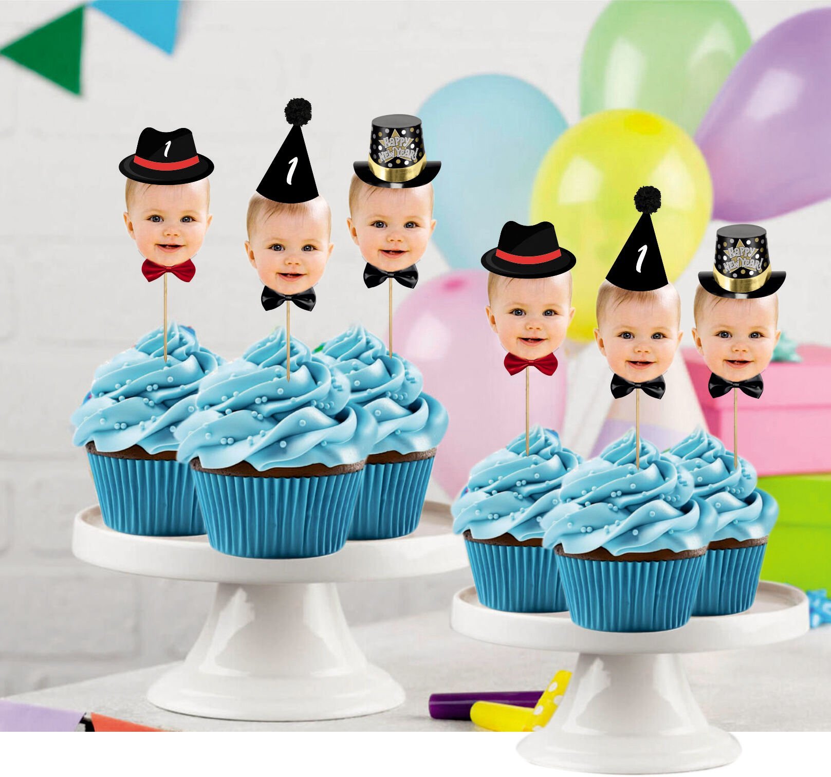 Fotoğraflı Cupcake Pasta Süsü 10 Adet