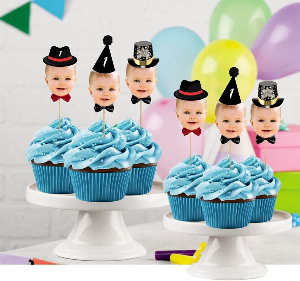 Fotoğraflı Cupcake Pasta Süsü 10 Adet