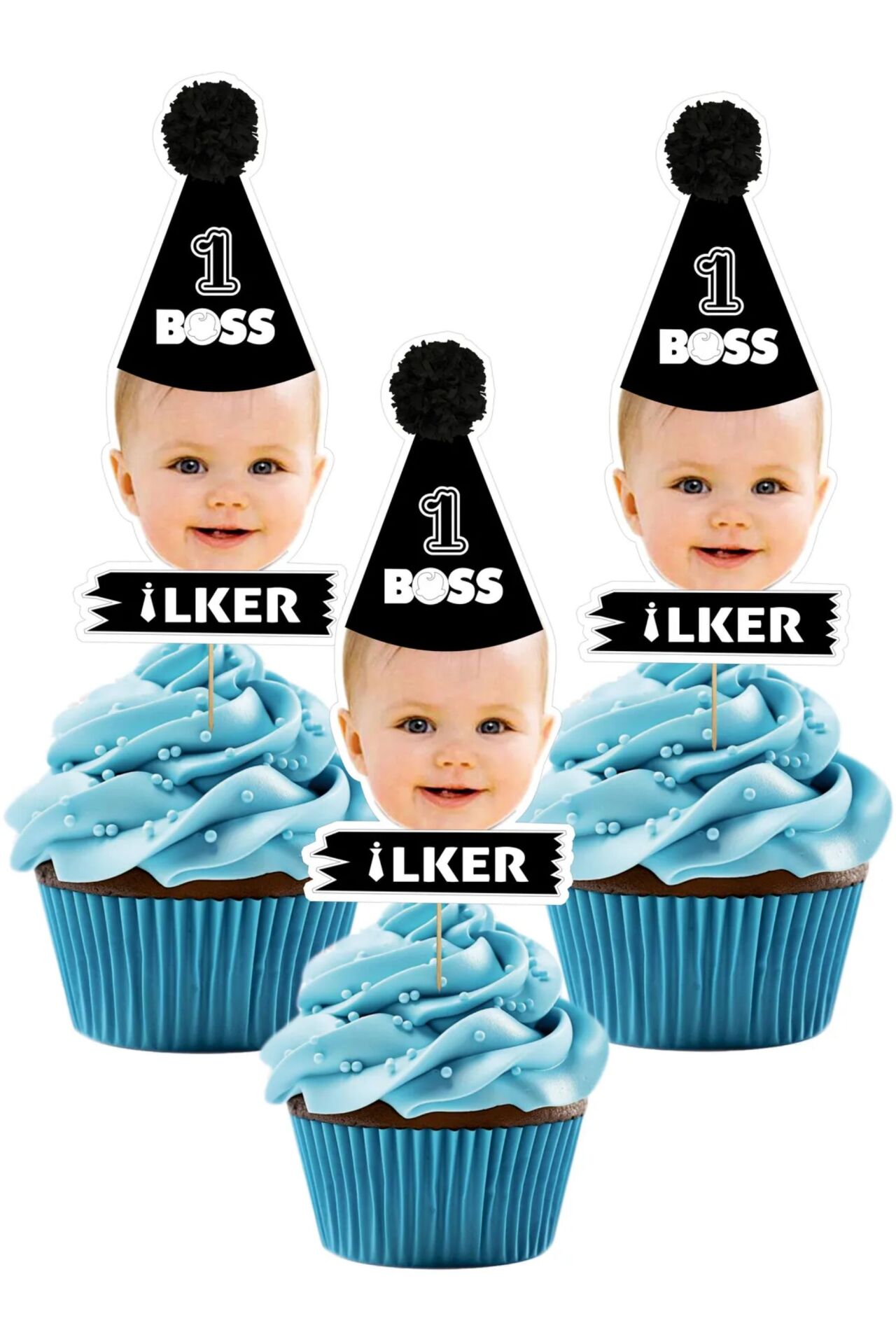 Fotograflı Cupcake Süs İsimli 10 Adet