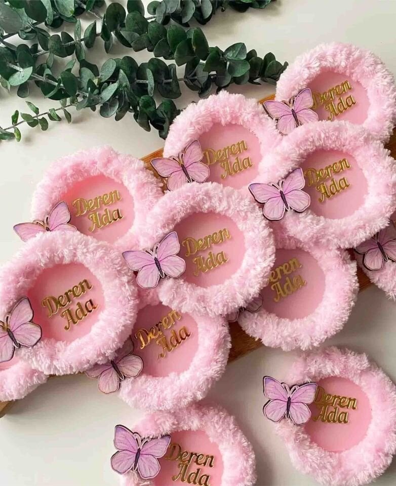 Kız Bebek Peluş Magnet ,Bebek Doğum Hediyelik 10 adet